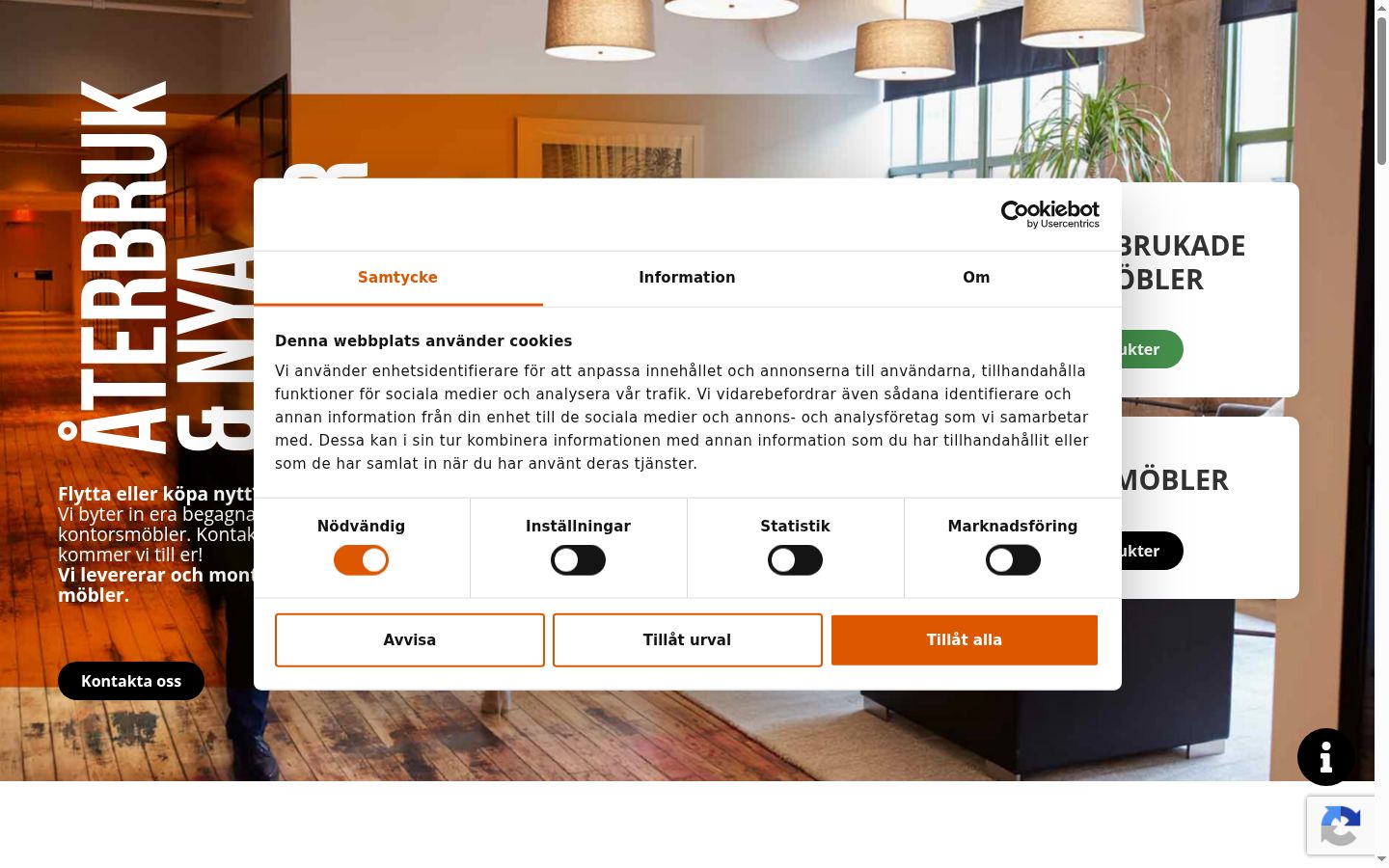 Screenshot of the consent banner shown before any interaction