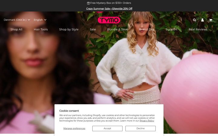 Screenshot of tymobeauty.com