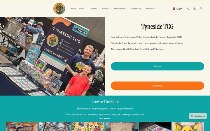 Screenshot ta' tynesidetcg.co.uk