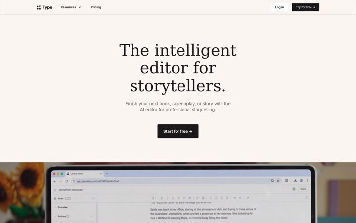 Screenshot of type.ai