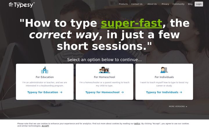 Screenshot of typesy.com