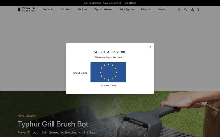 Screenshot of typhur.com