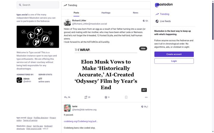 Screenshot of typo.social