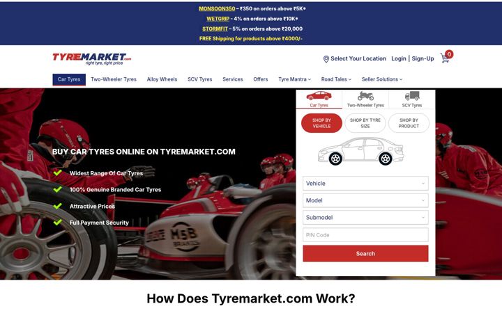 Screenshot of tyremarket.com