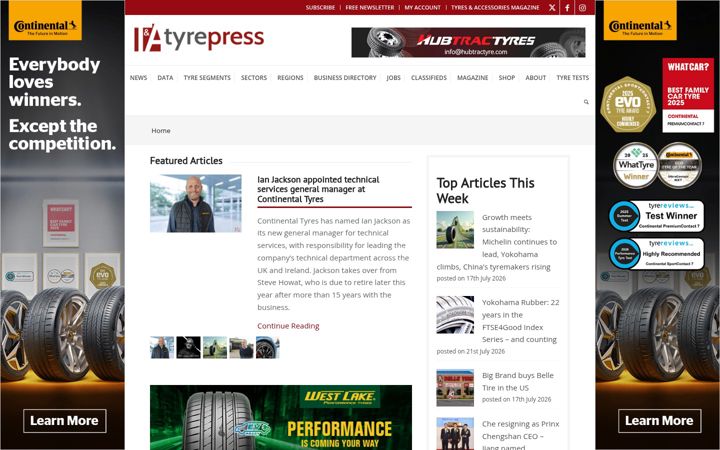 Skærmbillede af tyrepress.com
