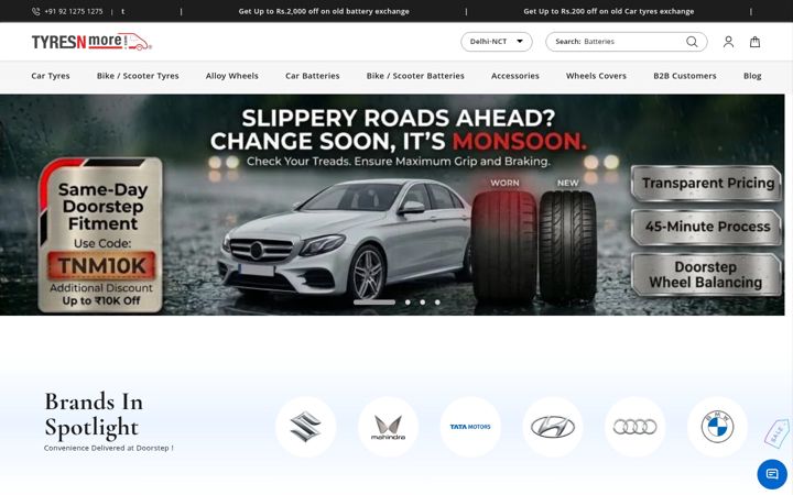 Screenshot of tyresnmore.com