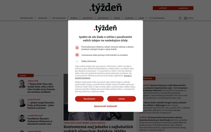 Screenshot of tyzden.sk