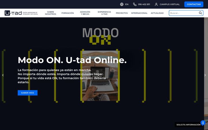 Screenshot van u-tad.com