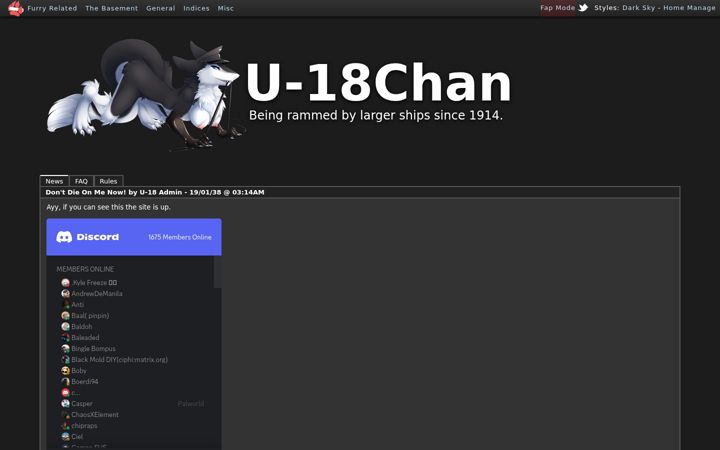 Screenshot of u18chan.com