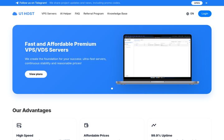 Screenshot of u1host.com