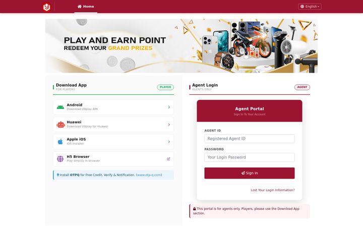 Screenshot of u9play.com