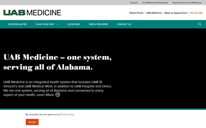 Screenshot of uabmedicine.org