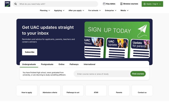 Screenshot of uac.edu.au