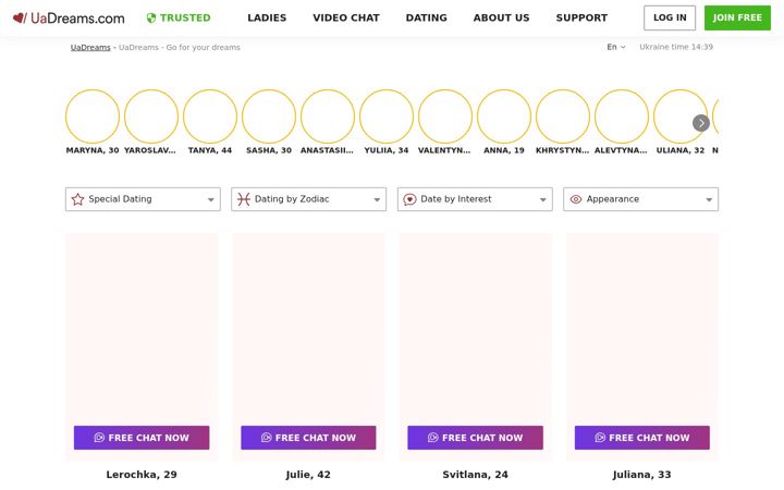Screenshot of uadreams.com