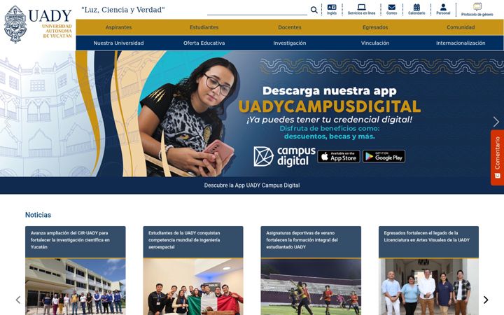 Screenshot di uady.mx