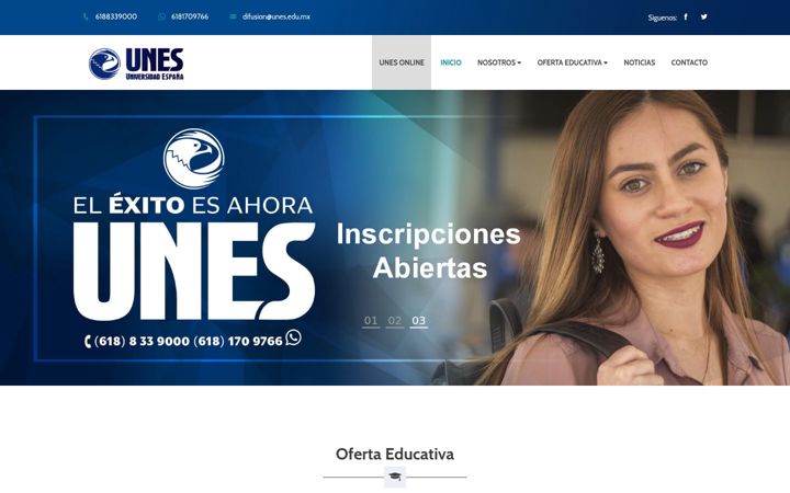 Screenshot of uaed.edu.mx