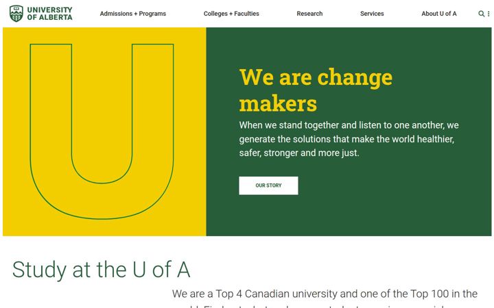 Екранна снимка на ualberta.ca