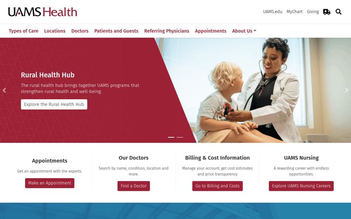 Screenshot of uamshealth.com