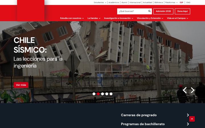 Screenshot of uandes.cl