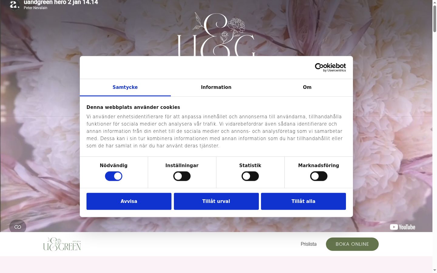 Sutikimo reklamjuostės, rodytos prieš bet kokią sąveiką, ekrano kopija