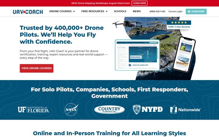 Screenshot ta' uavcoach.com