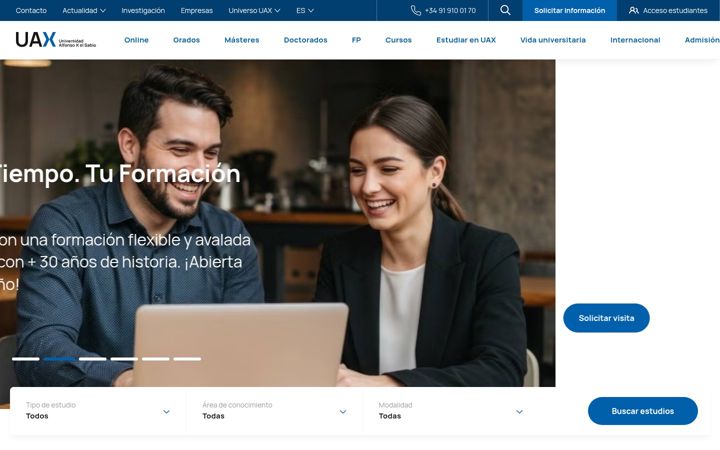 Screenshot of uax.com