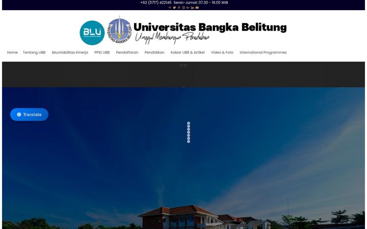 Screenshot of ubb.ac.id
