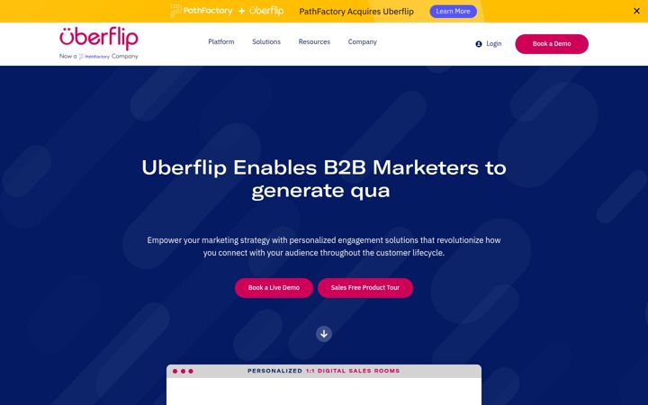 Posnetek zaslona uberflip.com