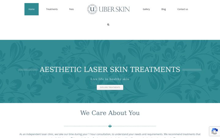 Screenshot of uberskin.co.uk