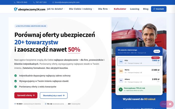 Ekraanipilt saidist ubezpieczamy24.com