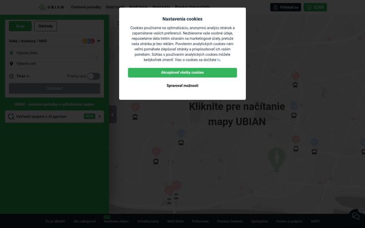 Captură de ecran a ubian.sk