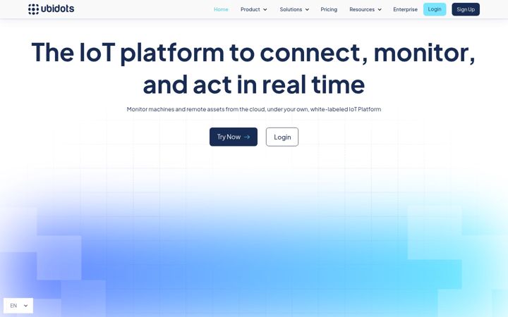 Screenshot of ubidots.com