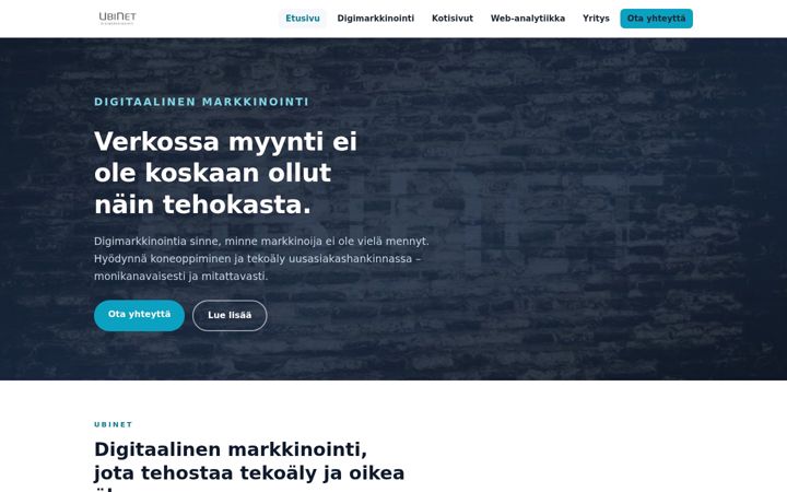 Screenshot of ubinet.fi