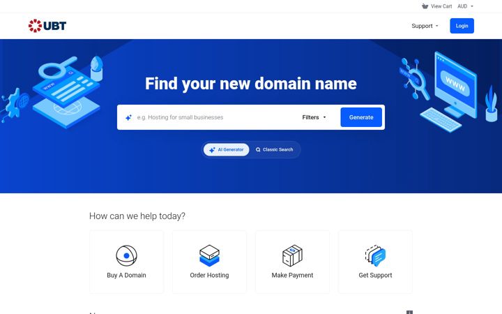 Screenshot of ubthosting.com