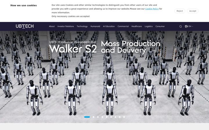 Screenshot of ubtrobot.com