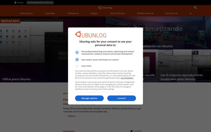 Screenshot of ubunlog.com