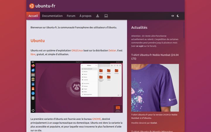 Screenshot of ubuntu-fr.org