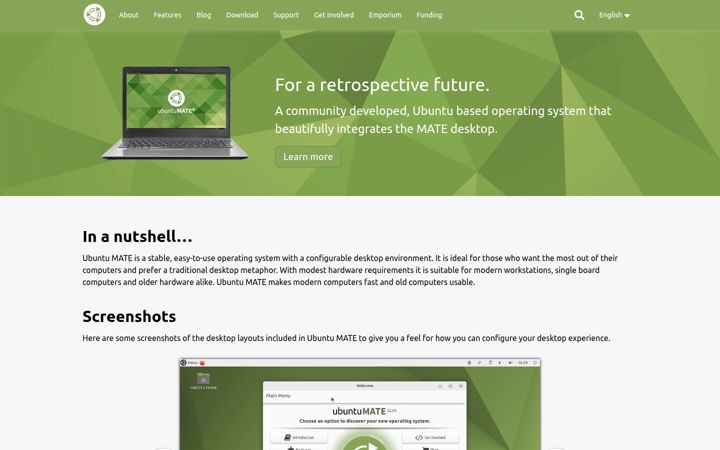 Screenshot of ubuntu-mate.org