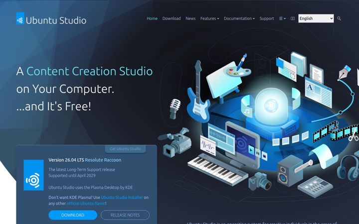 Screenshot of ubuntustudio.org