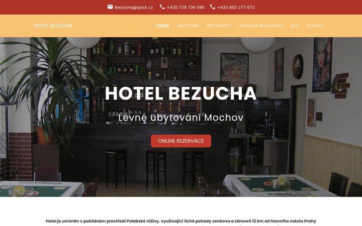 Kuvakaappaus sivustosta ubytovani-mochov.cz