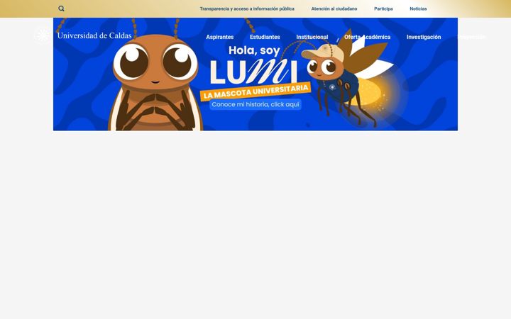 Screenshot of ucaldas.edu.co