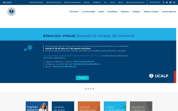 Screenshot of ucalp.edu.ar