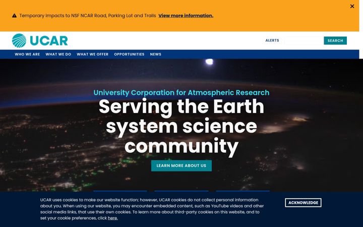 Kuvakaappaus sivustosta ucar.edu