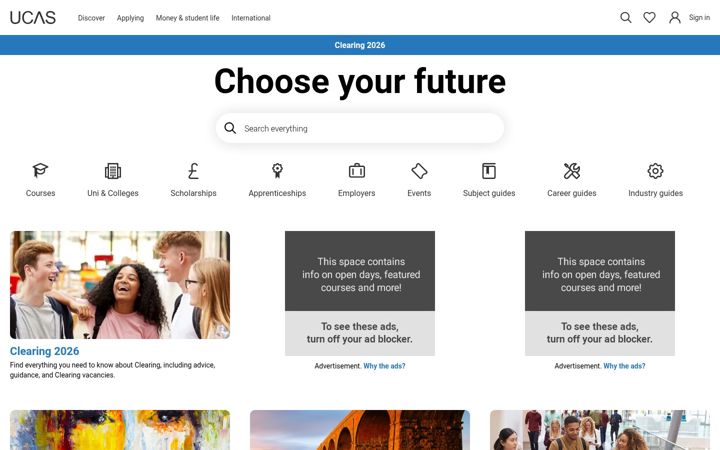 Screenshot of ucas.com