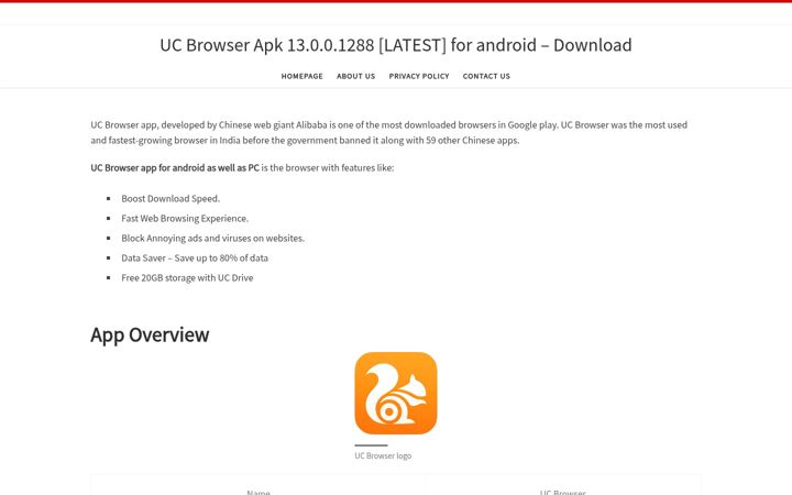 Screenshot of ucbrowser.io