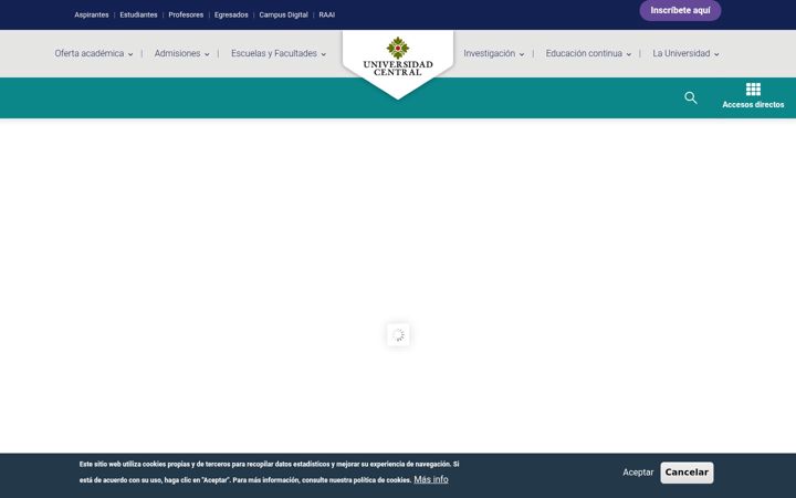 Екранна снимка на ucentral.edu.co
