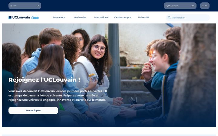 Snimka zaslona za uclouvain.be