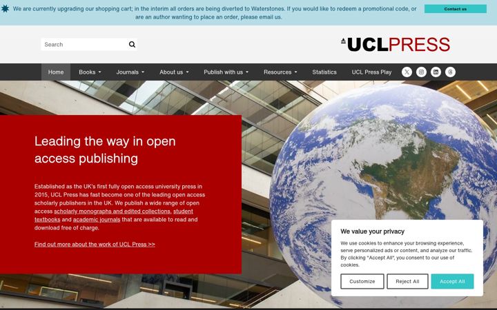 Screenshot ta' uclpress.co.uk