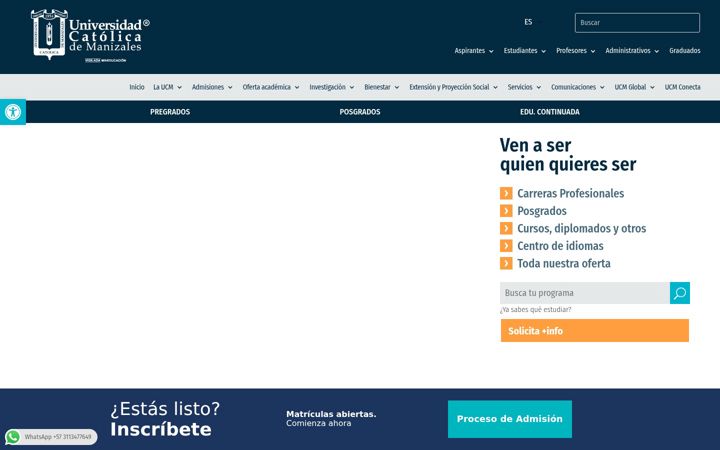 Screenshot of ucm.edu.co