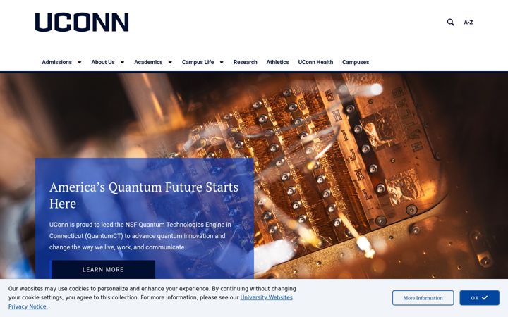 Screenshot di uconn.edu
